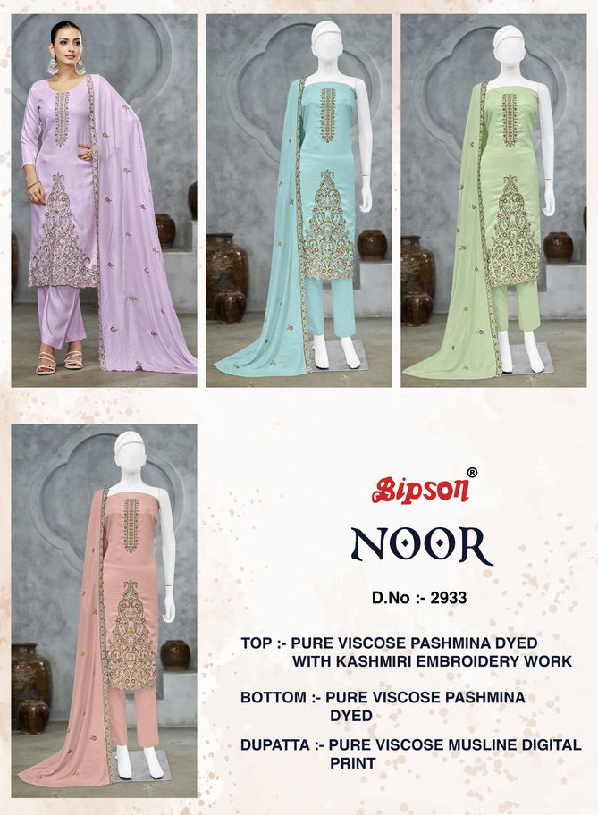 Noor 2933 Viscose Pashmina Embroidery Dress Material Wholesale Shop In Surat